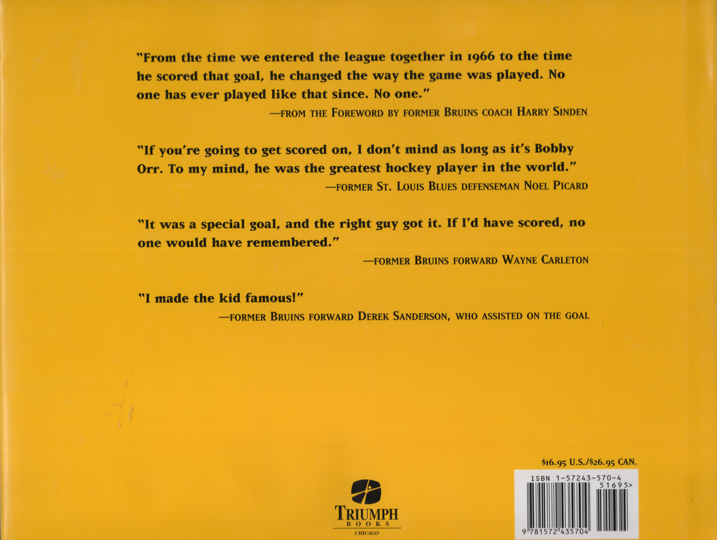 2003 Triumph Books "The Goal" by Andrew Podnieks | Bobby Orr Hardcover Book
