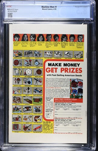 1978 Machine Man The Living Robot #1 Graded Comic Book Jack Kirby / Frank Giacoia Cover CGC 8.5