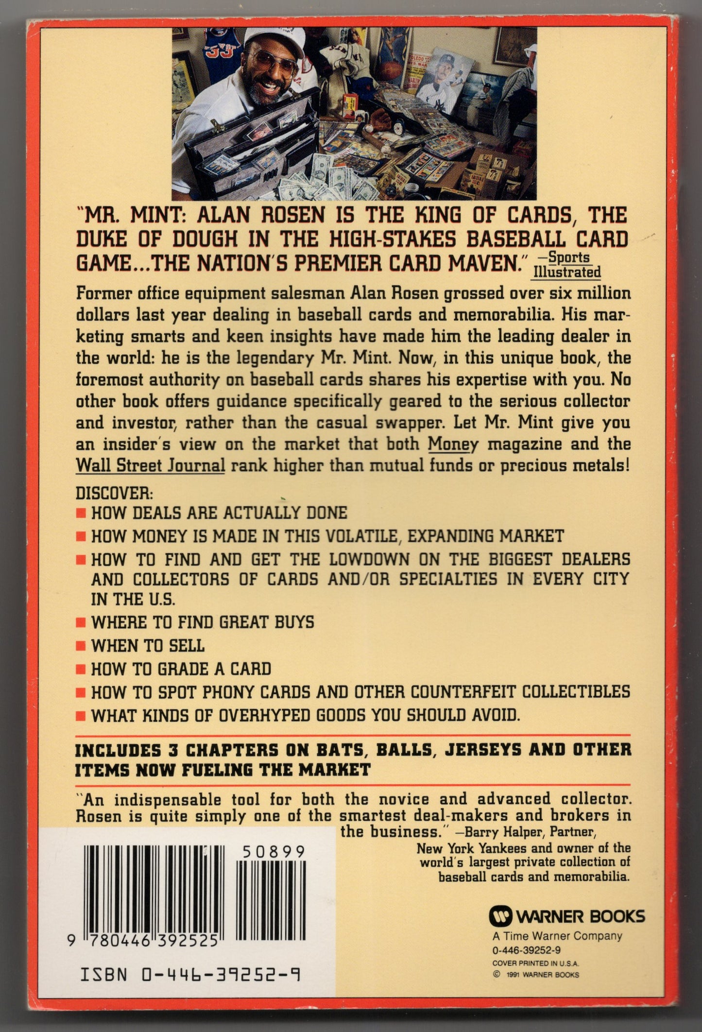 1991 Warner Books Mr. Mint's Insider's Guide to Investing in Baseball Cards Vintage Paperback