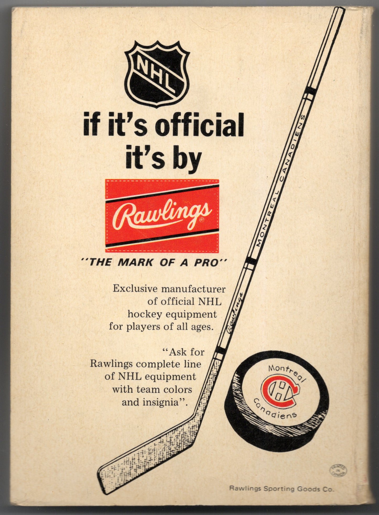 1970/71 National Hockey League Guide Vintage Paperback Gordie Howe