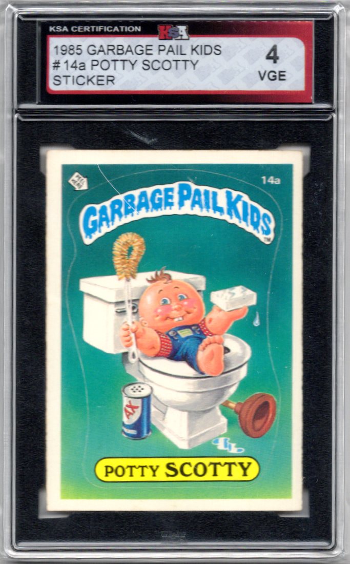 1985 Garbage Pail Kids Potty Scotty Sticker Card #14a KSA 4