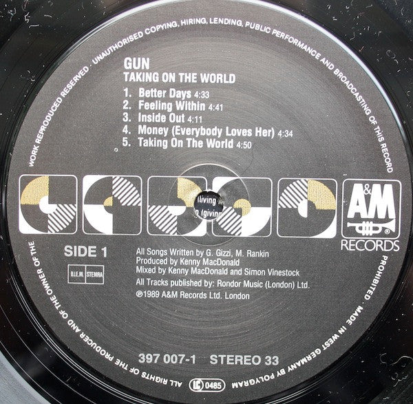1989 Gun Taking on the World Vintage Vinyl Record Album ( Factory Sealed) Europe Pressing