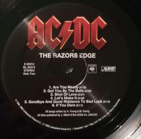 AC/DC The Razors Edge 2003 Re-Release Vinyl Album