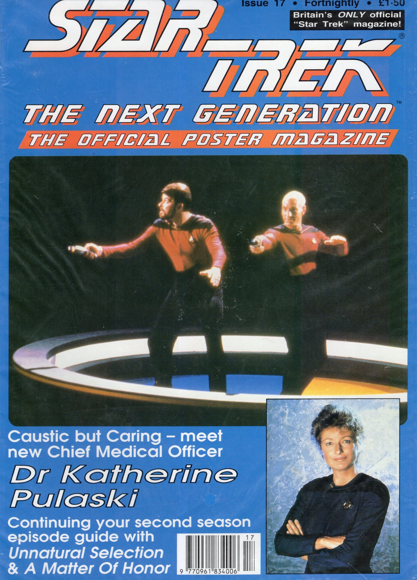 Star Trek The Next Generation Official Poster Magazine Issue 17 (Mar 1992) Vintage Magazine