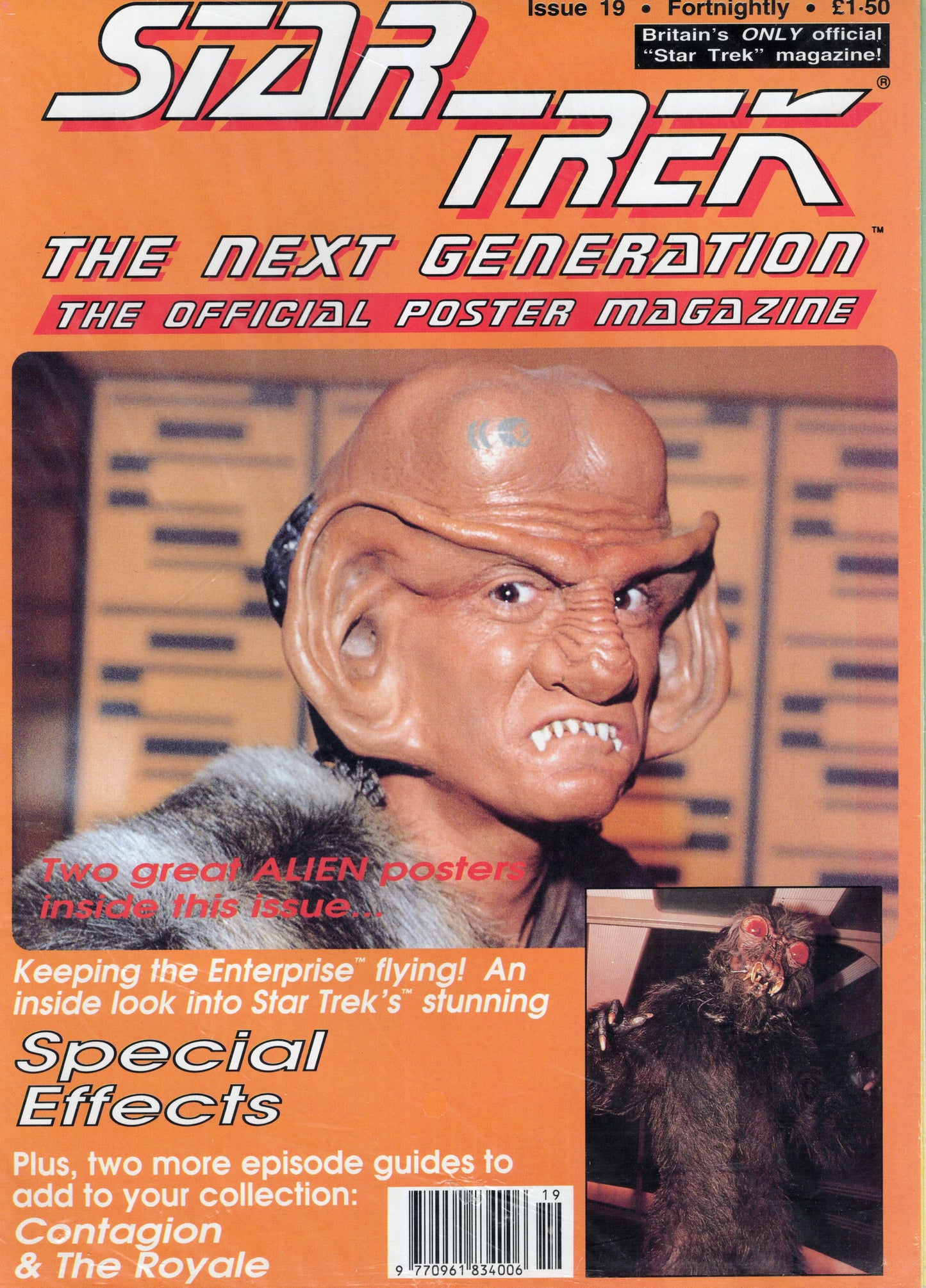 Star Trek The Next Generation Official Poster Magazine Issue 19 (Apr 1992) Vintage Magazine