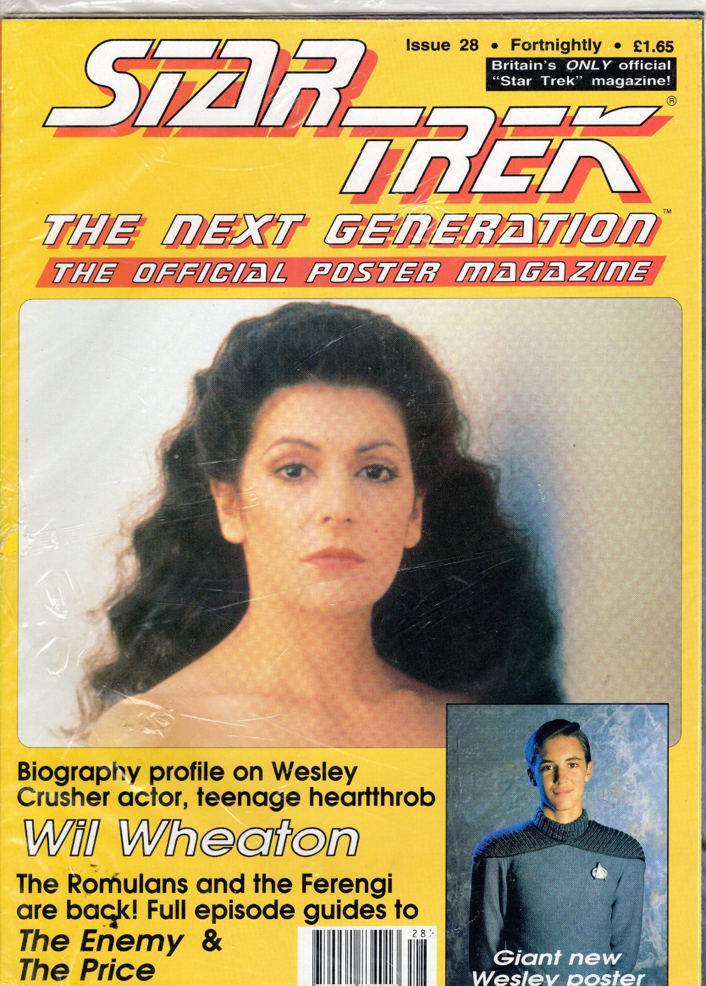 Star Trek The Next Generation Official Poster Magazine Issue 28 (Aug 1992) Vintage Magazine