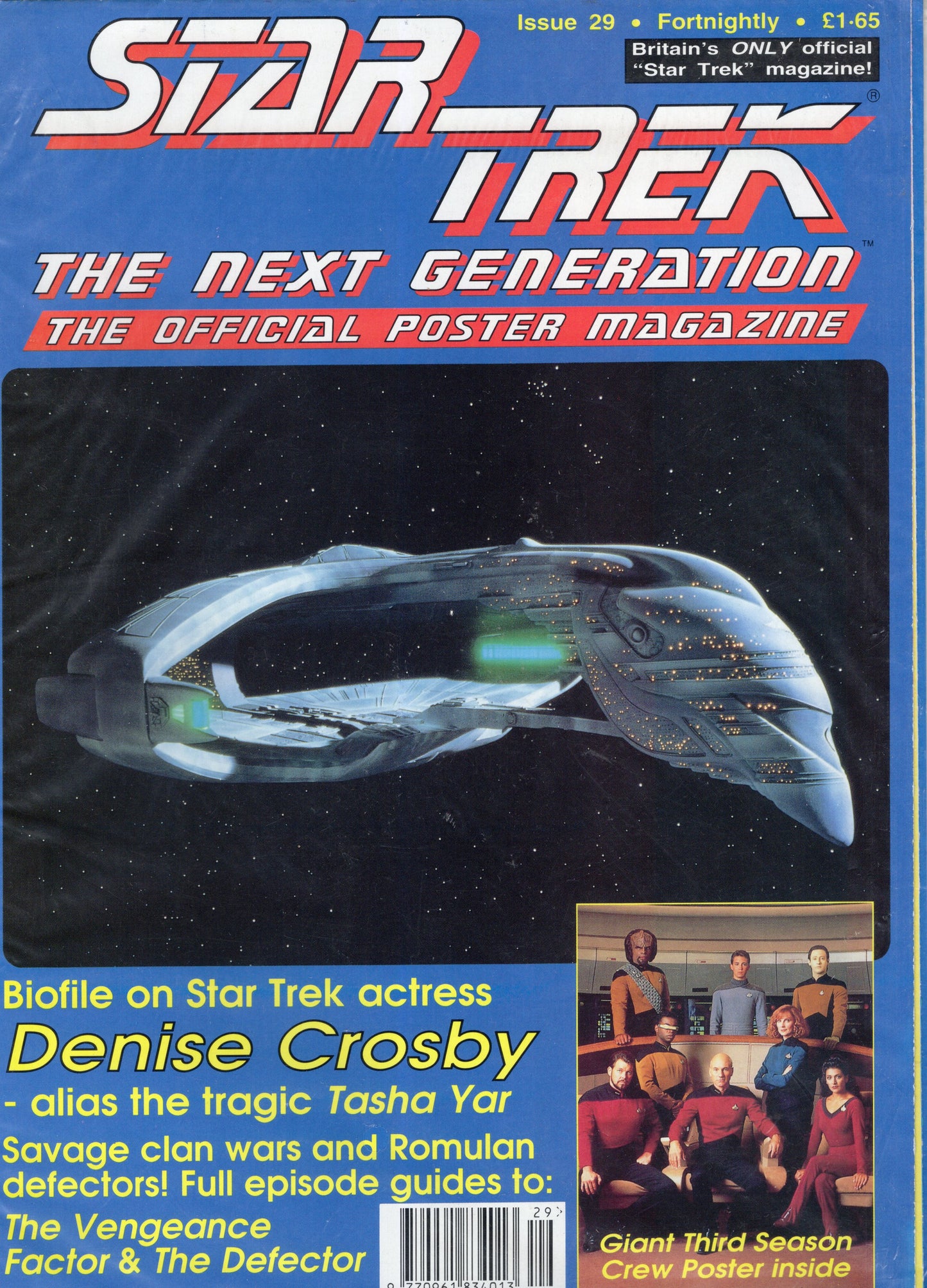 Star Trek The Next Generation Official Poster Magazine Issue 29 (Sep 1992) Vintage Magazine