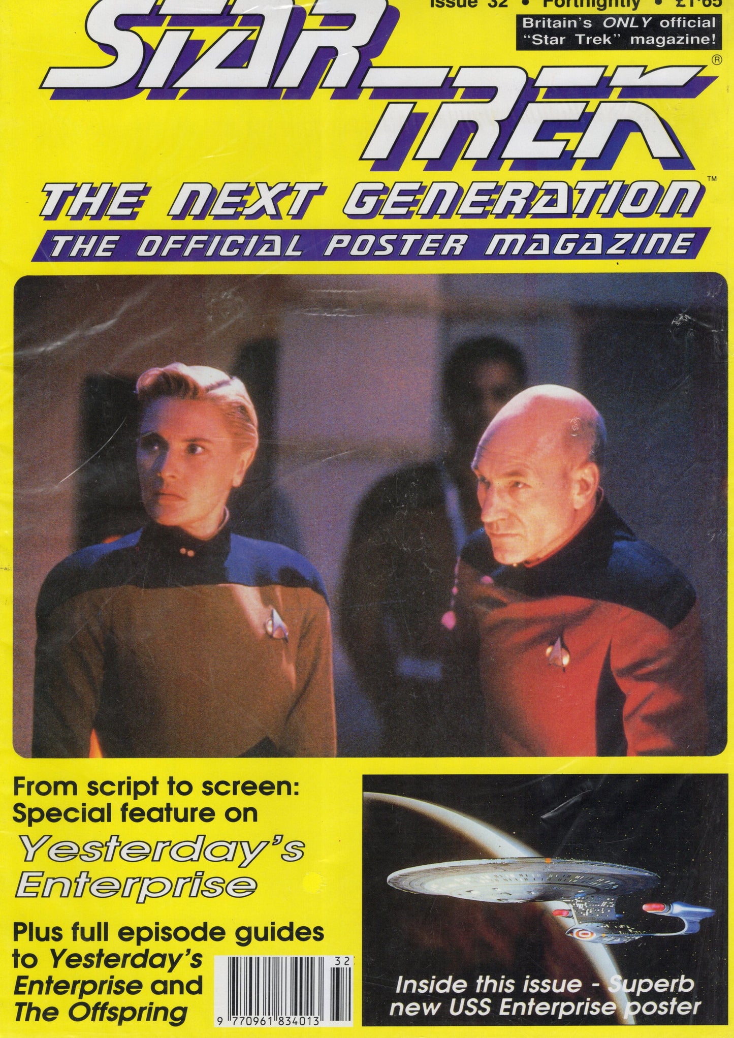Star Trek The Next Generation Official Poster Magazine Issue 32 (Oct 1992) Vintage Magazine