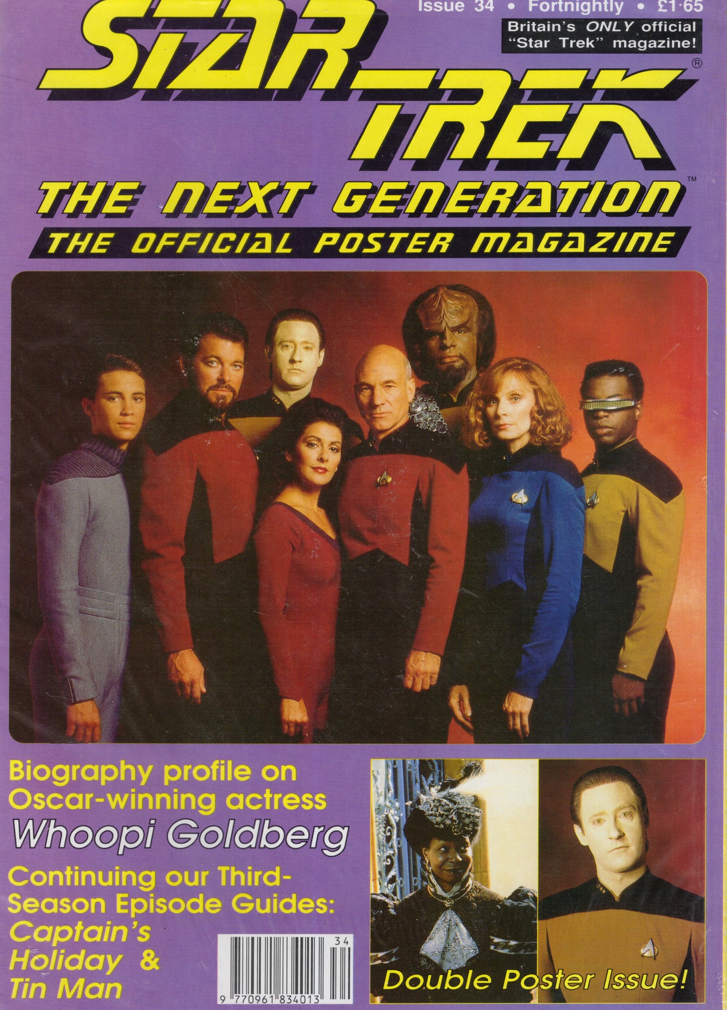 Star Trek The Next Generation Official Poster Magazine Issue 34 (Dec 1992) Vintage Magazine