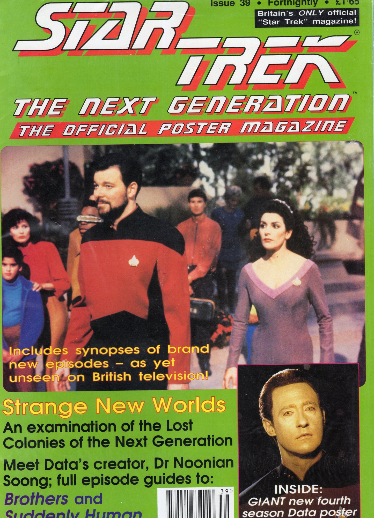 Star Trek The Next Generation Official Poster Magazine Issue 39 (Feb 1993) Vintage Magazine