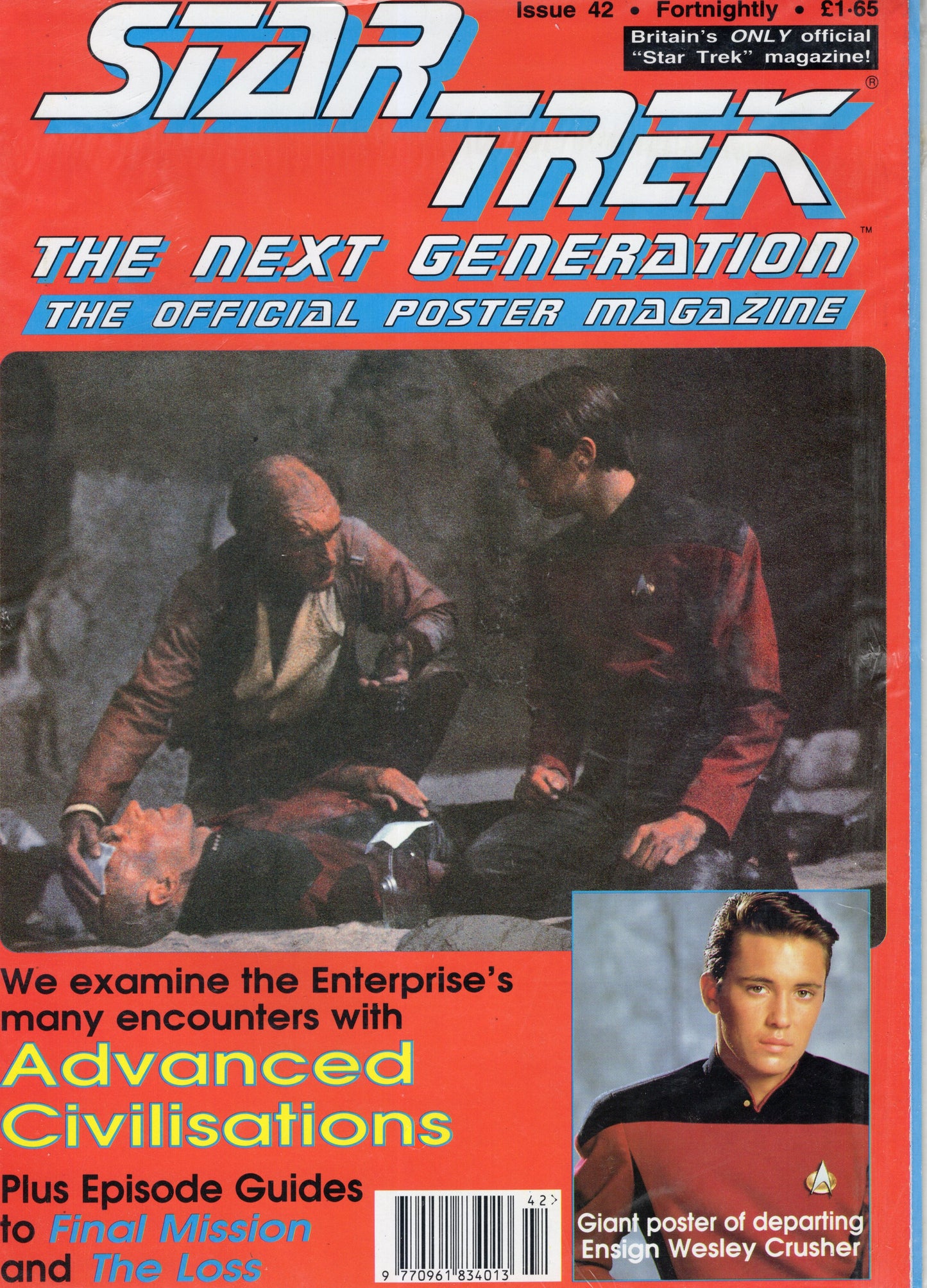 Star Trek The Next Generation Official Poster Magazine Issue 42 (Apr 1993) Vintage Magazine