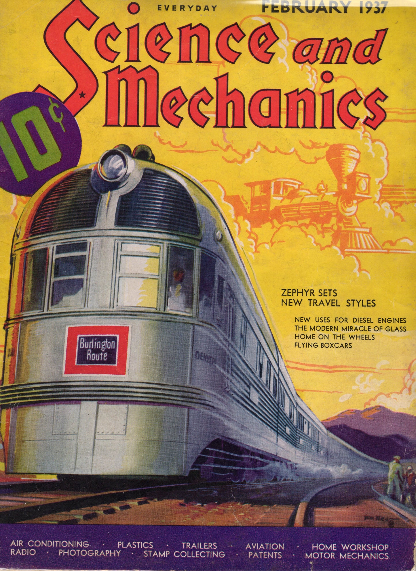 Everyday Science and Mechanics (Feb 1937) Vintage Magazine Zephyr Cover