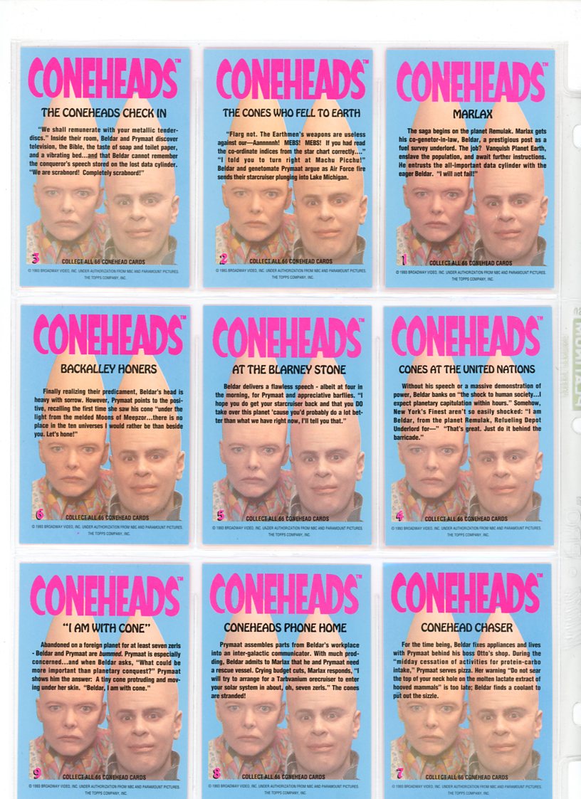 1993 Topps Coneheads Complete Set (66 Cards)