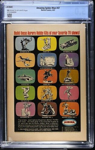 1967 Marvel Comics Amazing Spider-Man #47 Graded Comic Book CGC 5.0 Kraven the Hunter Appearance