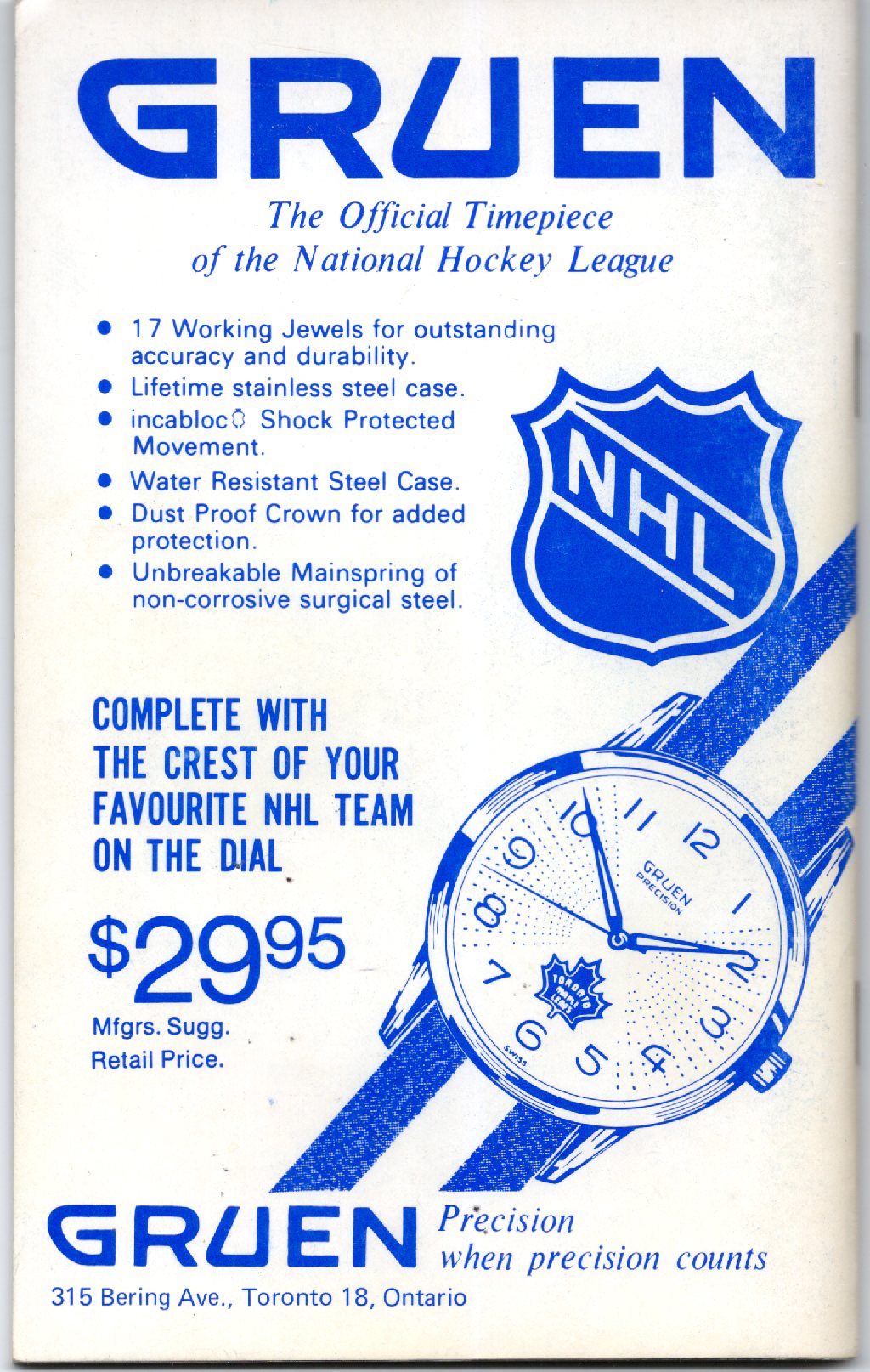 1971/72 Toronto Maple Leaf Hockey Club Official Fact Book Vintage Paperback
