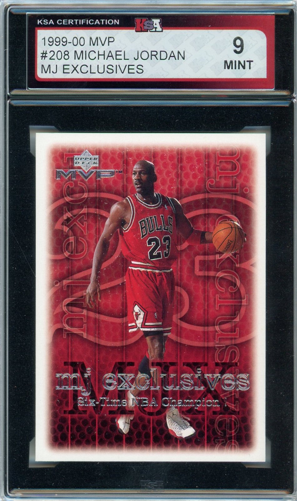 1999/00 UD MVP MJX Michael Jordan Graded Card #208 KSA 9
