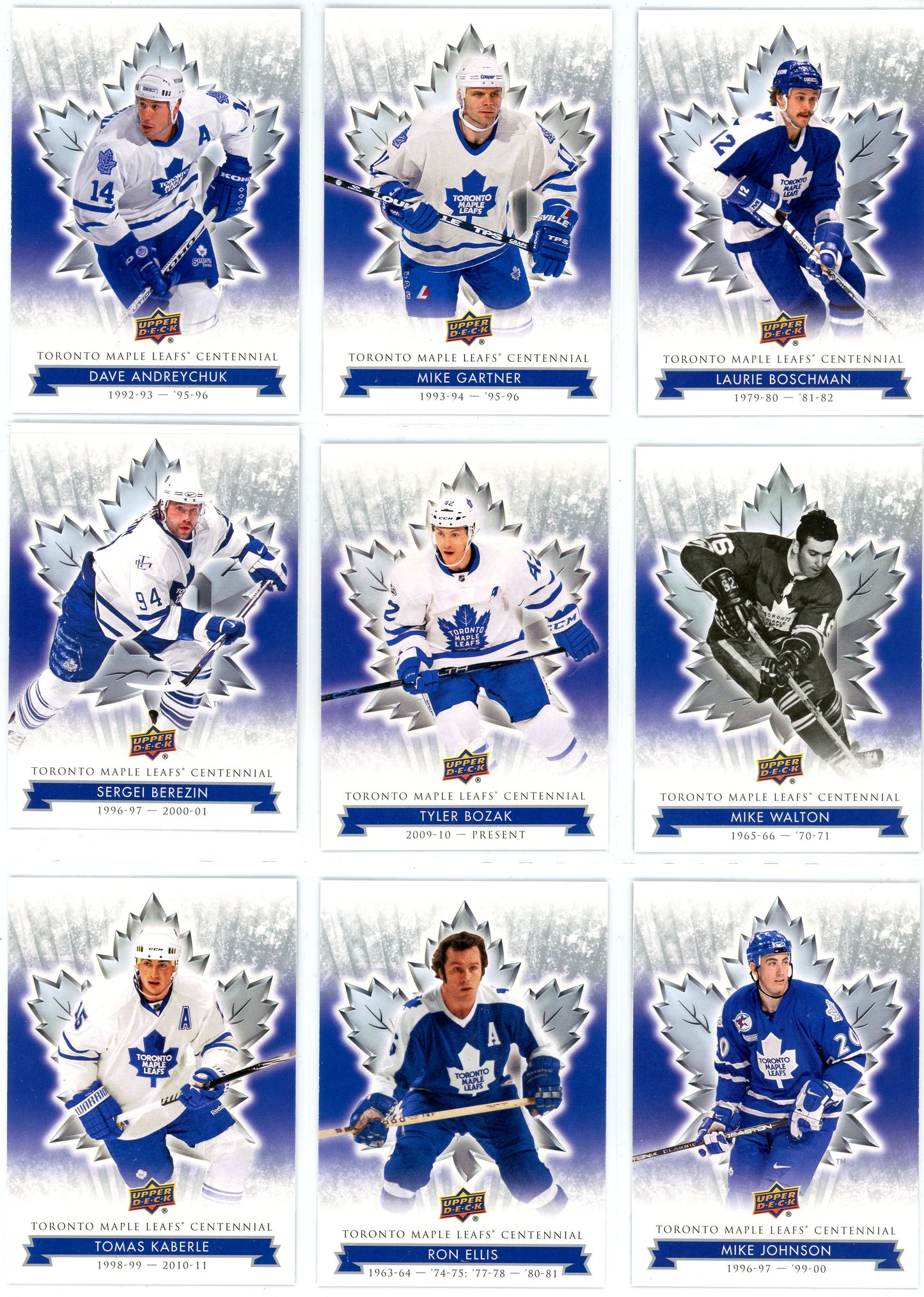 2017 Upper Deck Toronto Maple Leafs Centennial Base Set (#1-99)