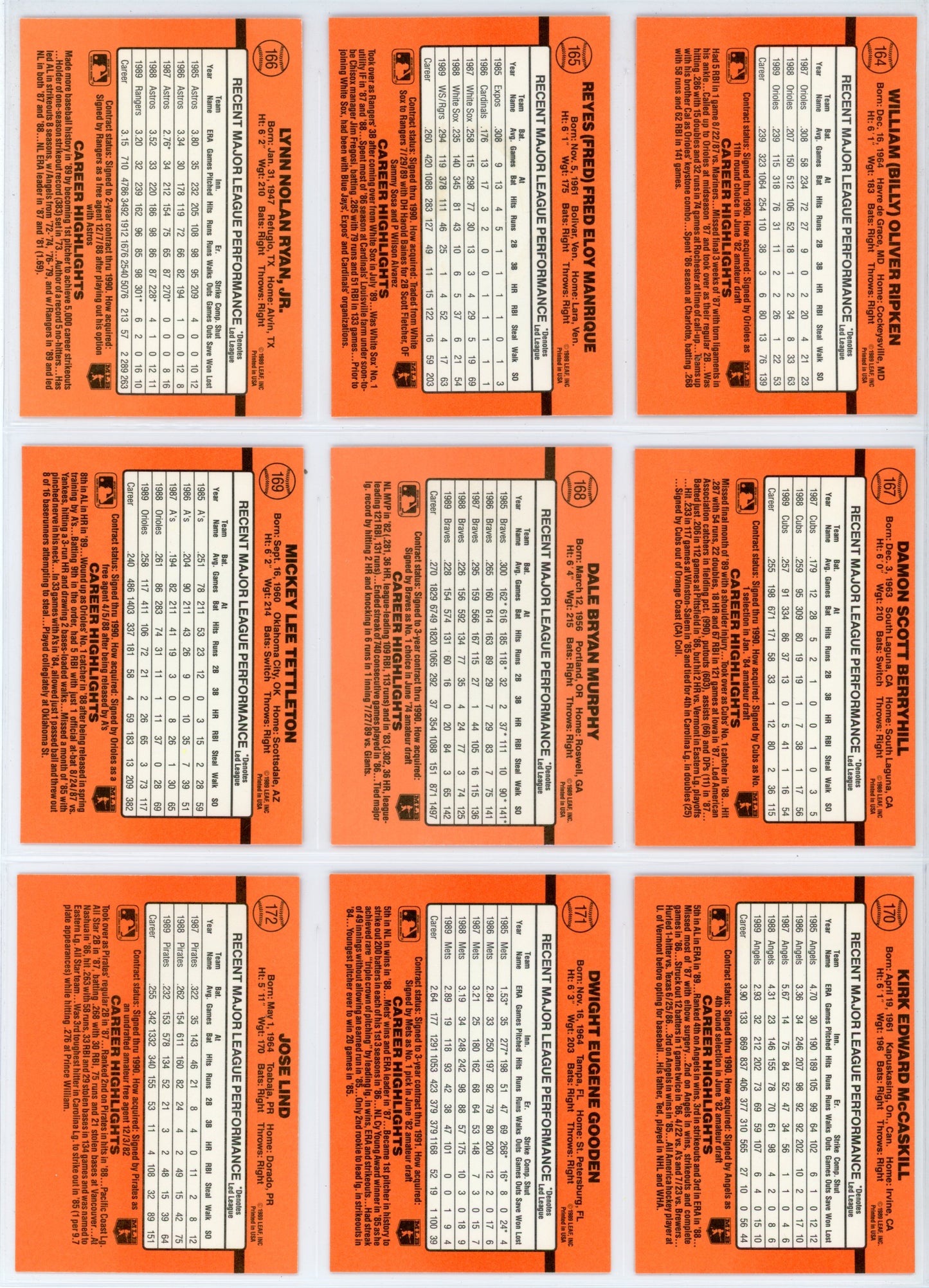 1990 Donruss MLB Baseball Short Set (358 Cards)