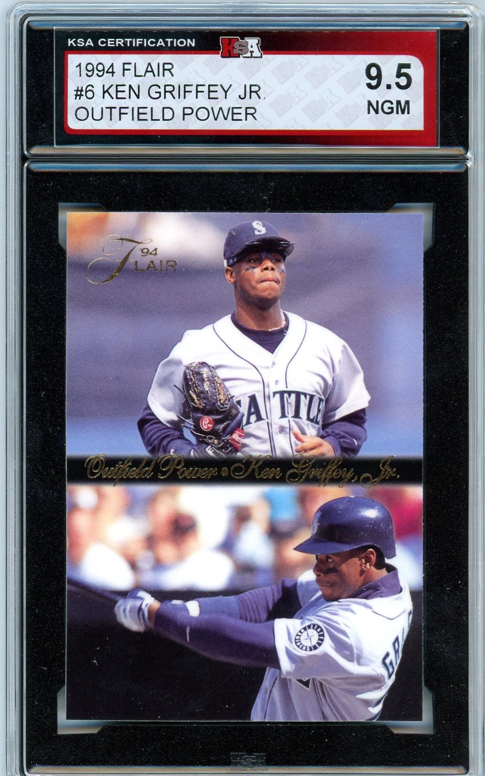 1994 Flair Ken Griffey Jr. Outfield Power Graded Card KSA 9.5