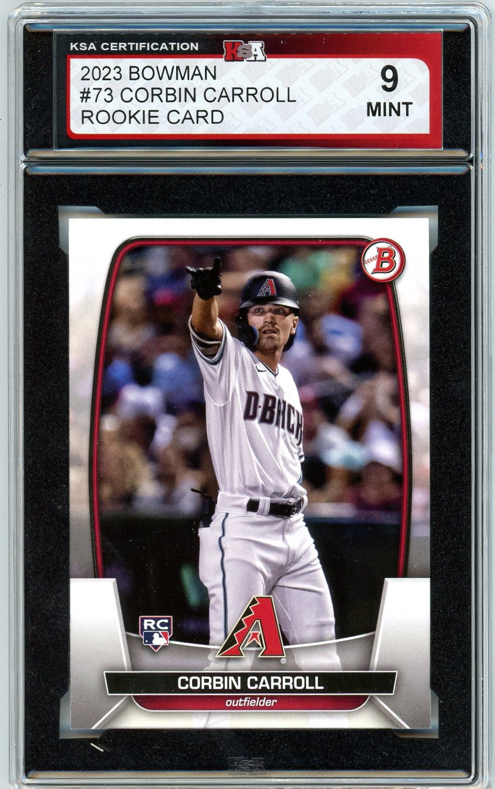 2023 Bowman Corbin Carroll Graded Rookie Card #73 KSA 9
