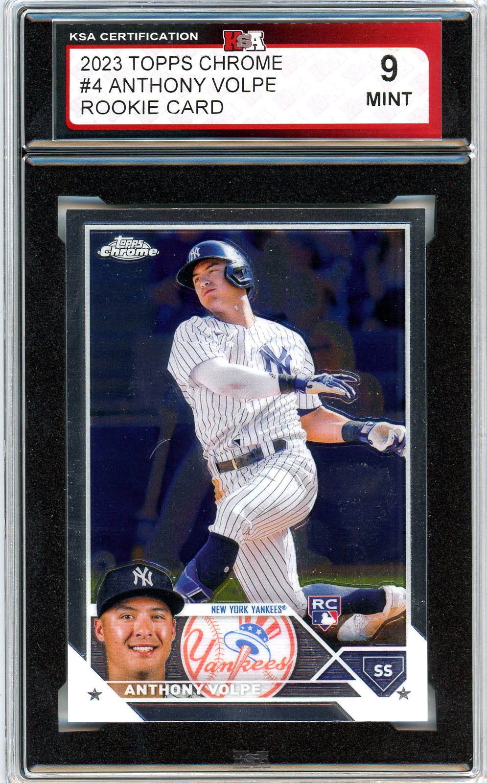 2023 Topps Chrome Anthony Volpe Graded Rookie Card #4 KSA 9