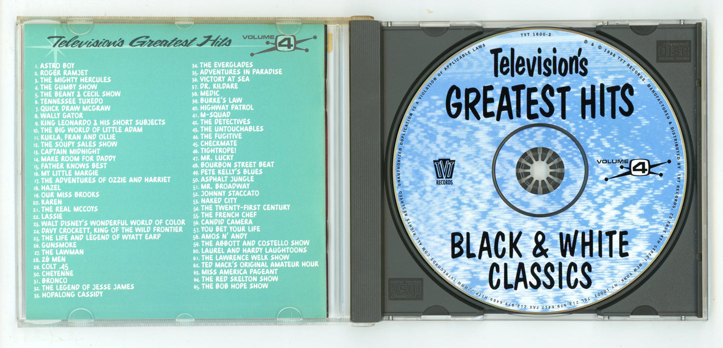 Television's Greatest Hits: Black and White Classics Volume 4 TV Show Theme Songs Vintage CD