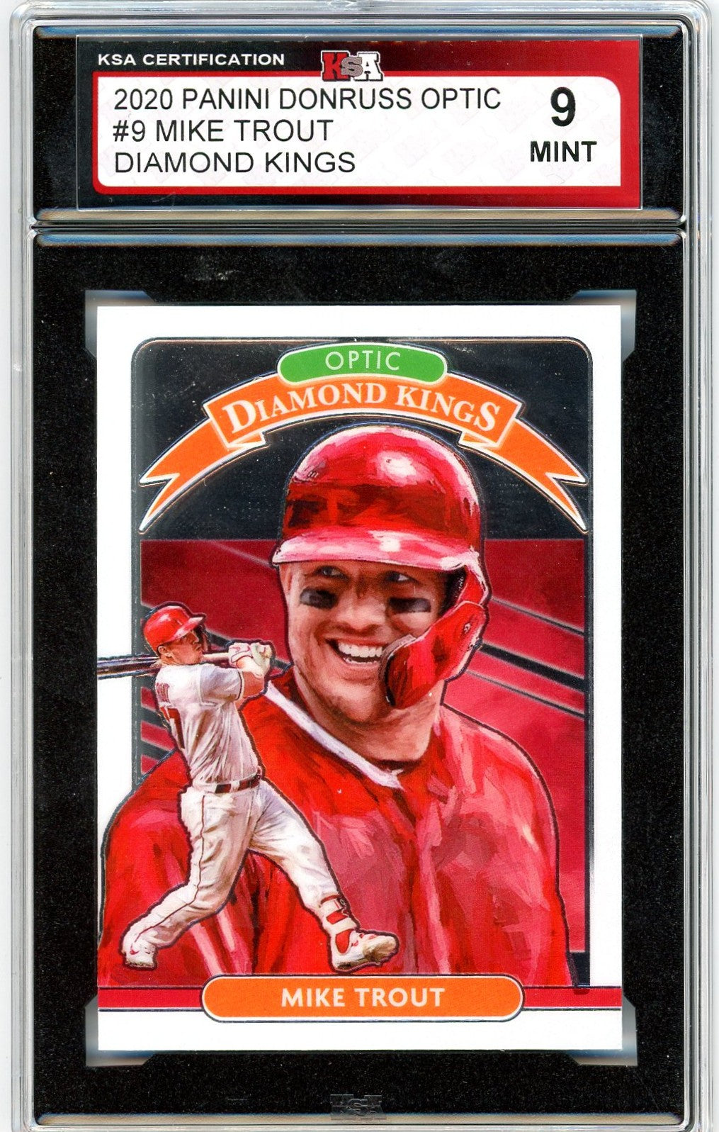 2020 Panini Donruss Optic Mike Trout Diamond Kings Graded Card #9 KSA 9