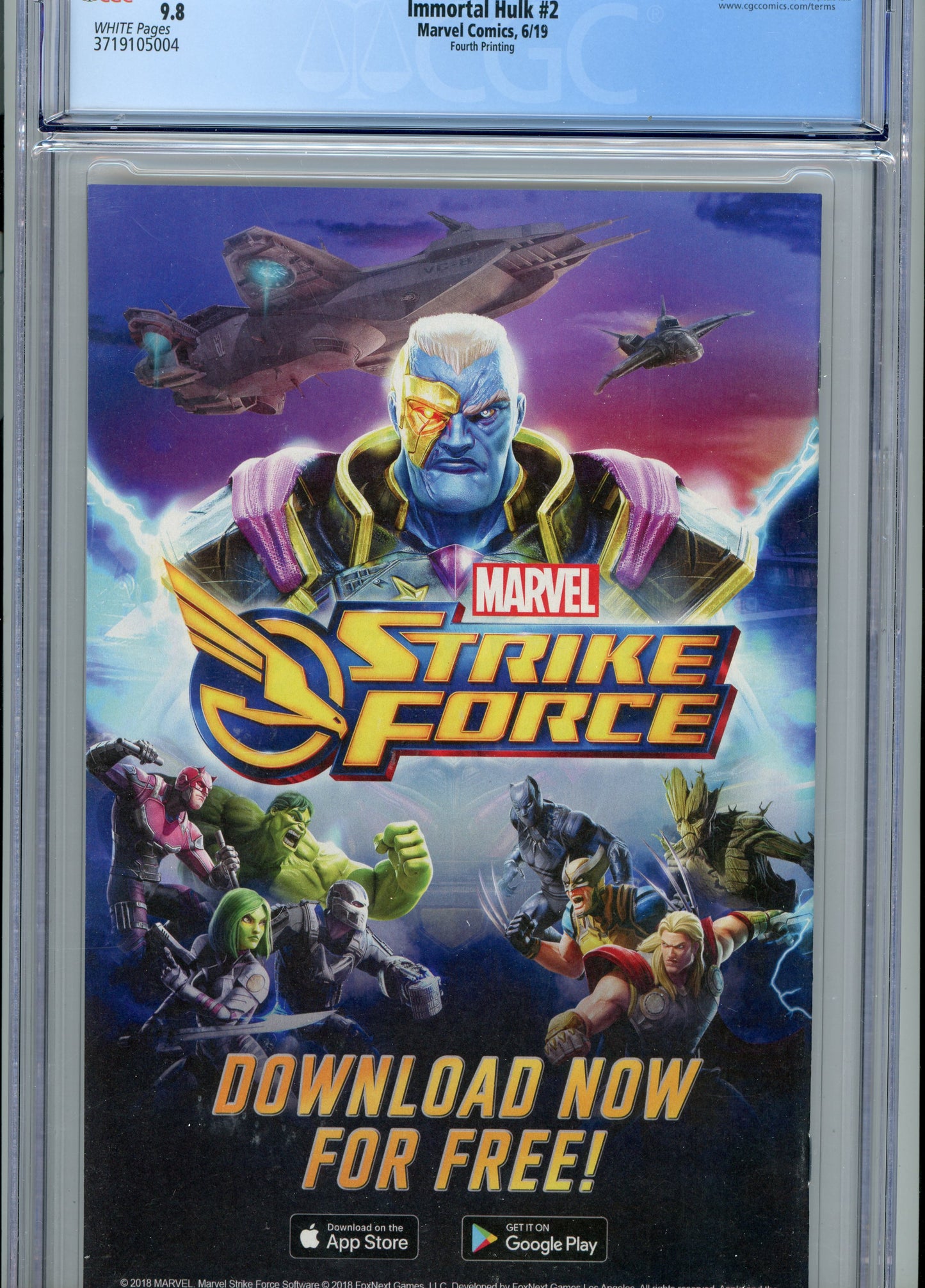 2019 Immortal Hulk #2 Graded Comic Book Joe Bennett & Ruy Jose Cover CGC 9.8