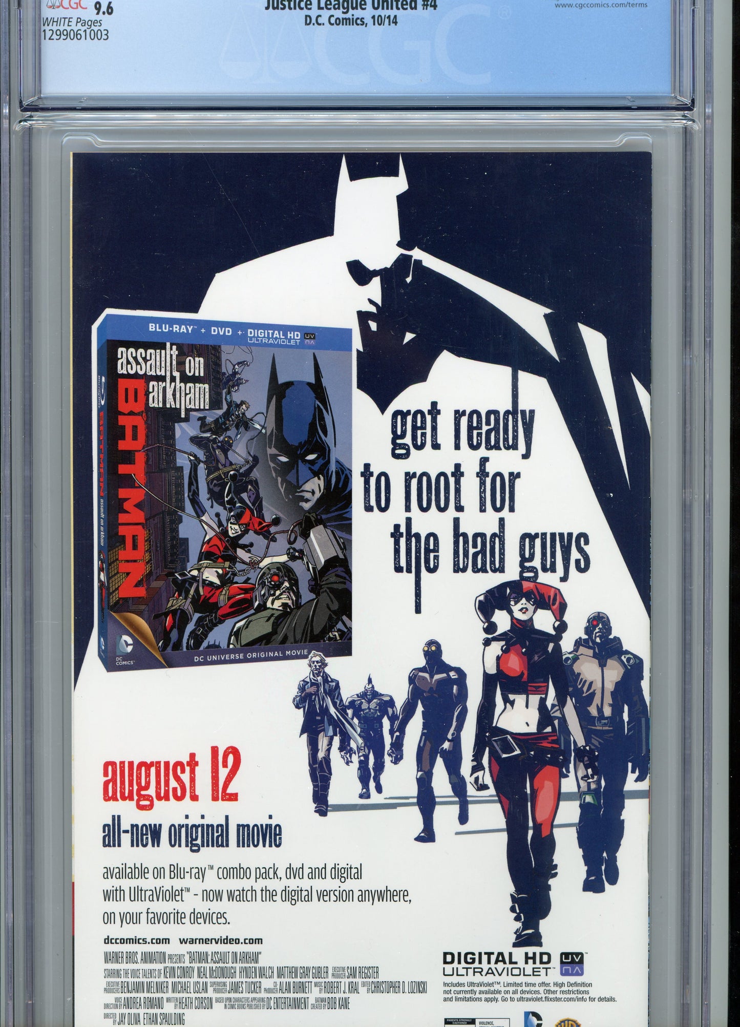 2014 Justice League United #4 Graded Comic Book Mike McKone Cover CGC 9.6