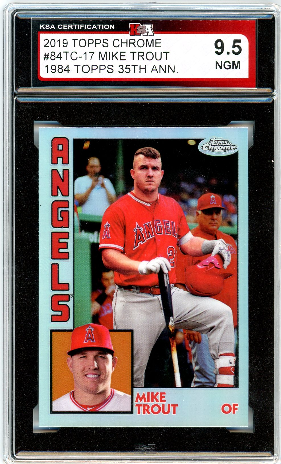 2019 Topps Chrome Mike Trout Topps 35th Anniversary Graded Card KSA 9.5