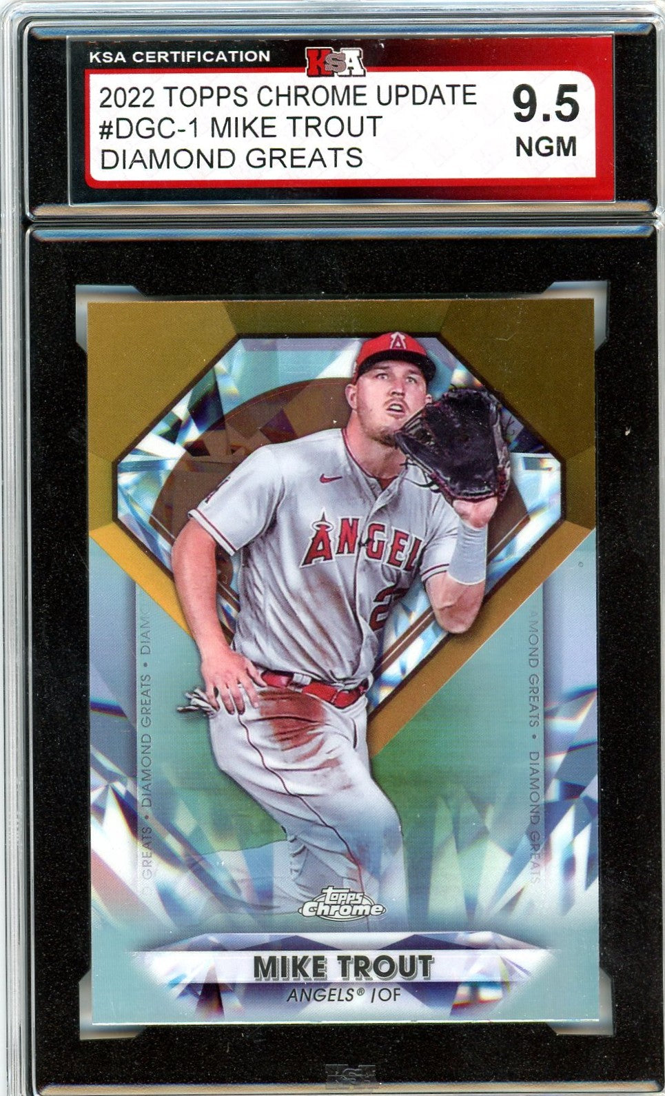 2022 Topps Chrome Update Mike Trout Diamond Greats Graded Card #DGC-1 KSA 9.5
