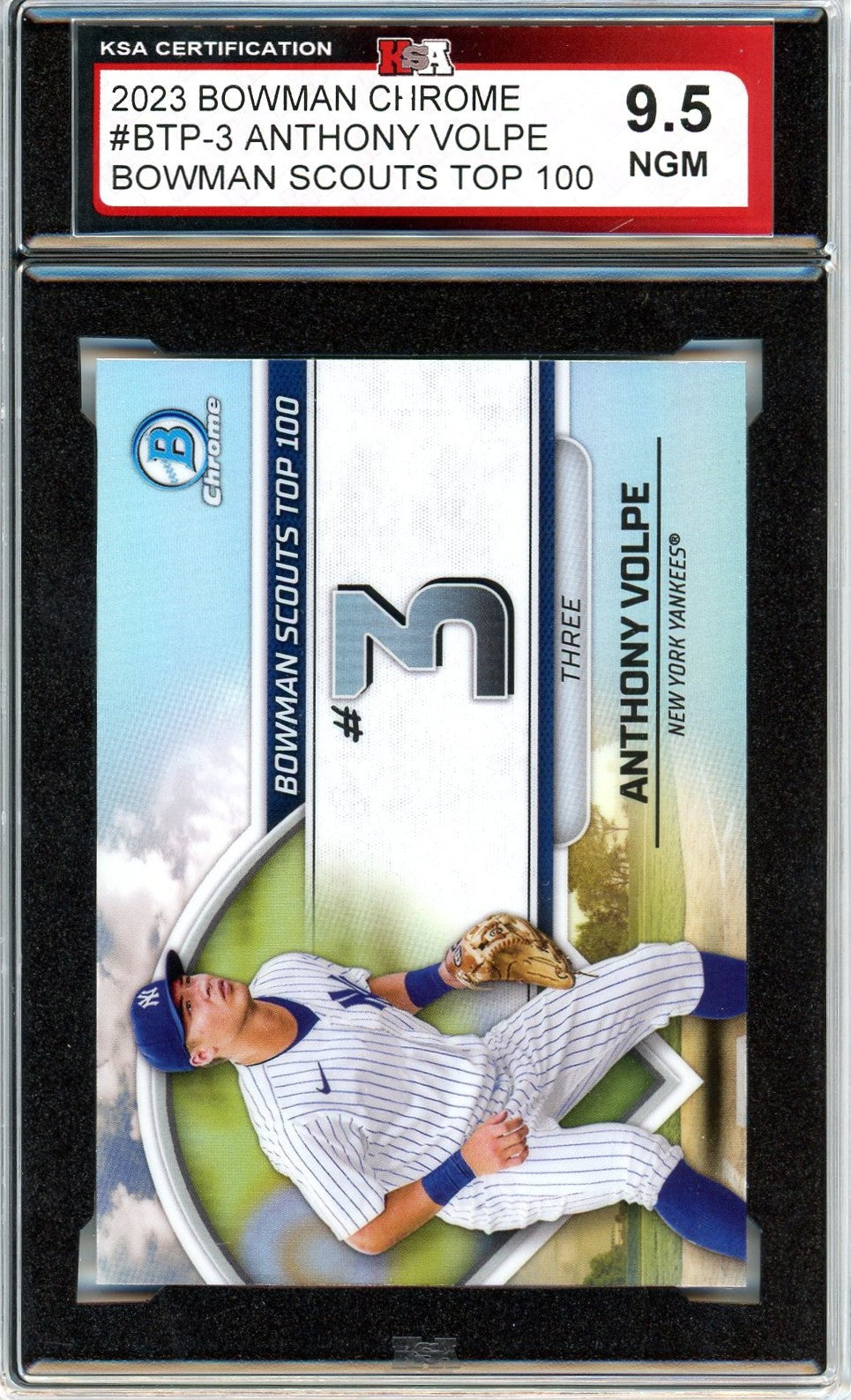 2023 Bowman Chrome Anthony Volpe Graded Card #BTP-3 KSA 9.5