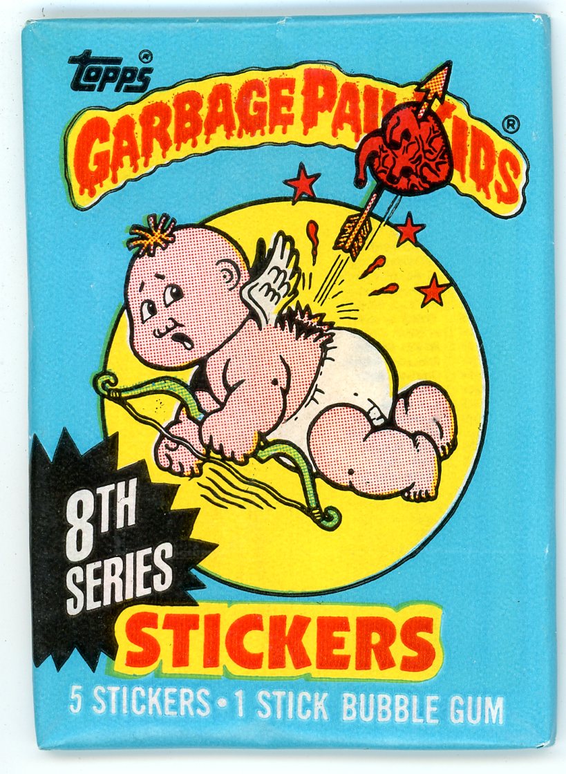 1987 Topps Garbage Pail Kids 8th Series Sticker In Wax Pack (5 Stickers)