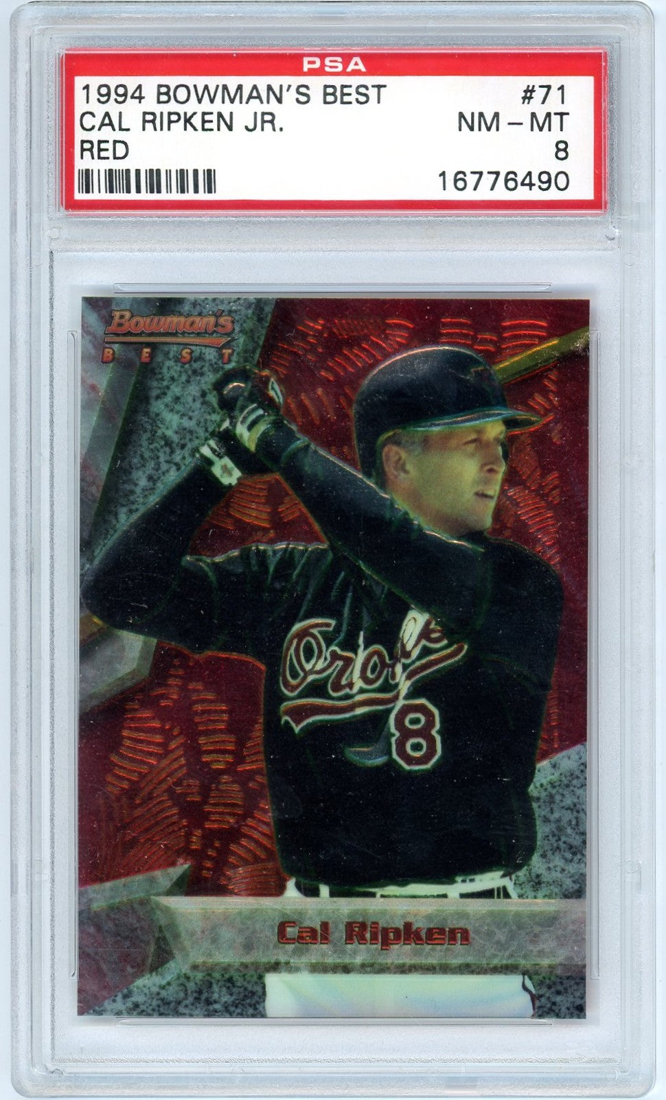 1994 Bowman's Best Cal Ripken Jr. Red Graded Card #71 PSA 8