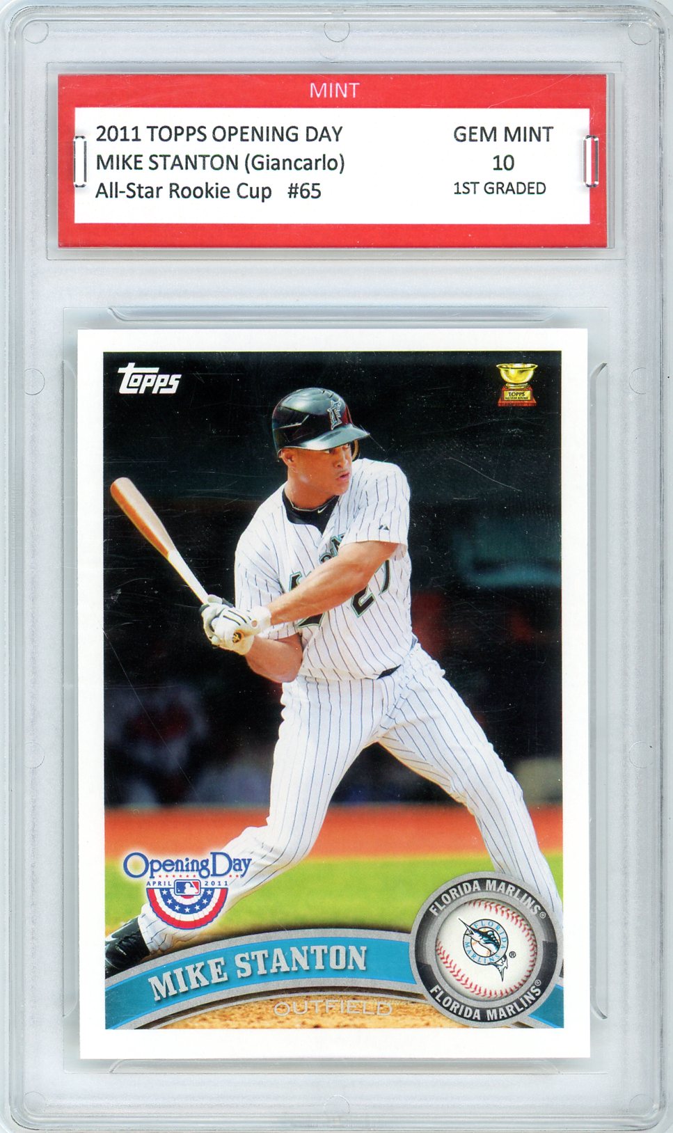 2011 Topps Opening Day Mike Stanton Graded Card #65 1st Graded 10