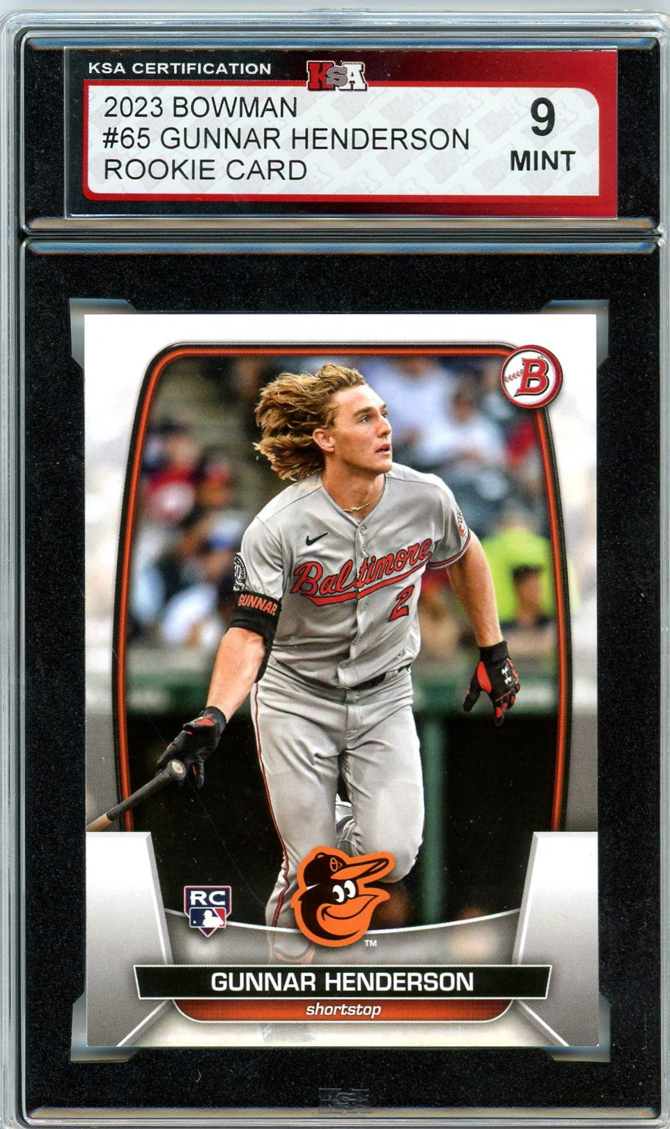 2023 Bowman Gunnar Henderson Graded Rookie Card #65 KSA 9