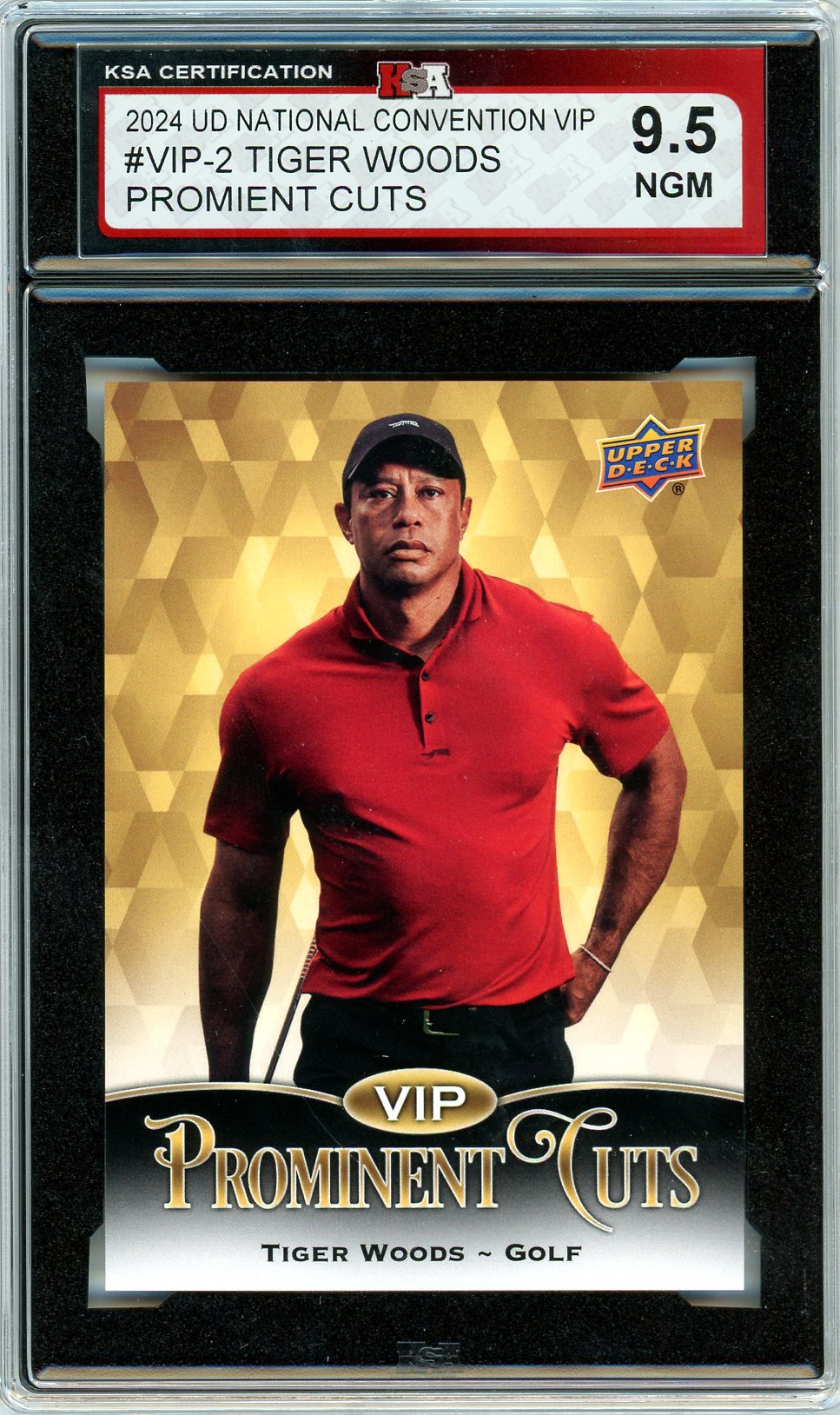 2024 UD National Convention VIP Tiger Woods Graded Card KSA 9.5