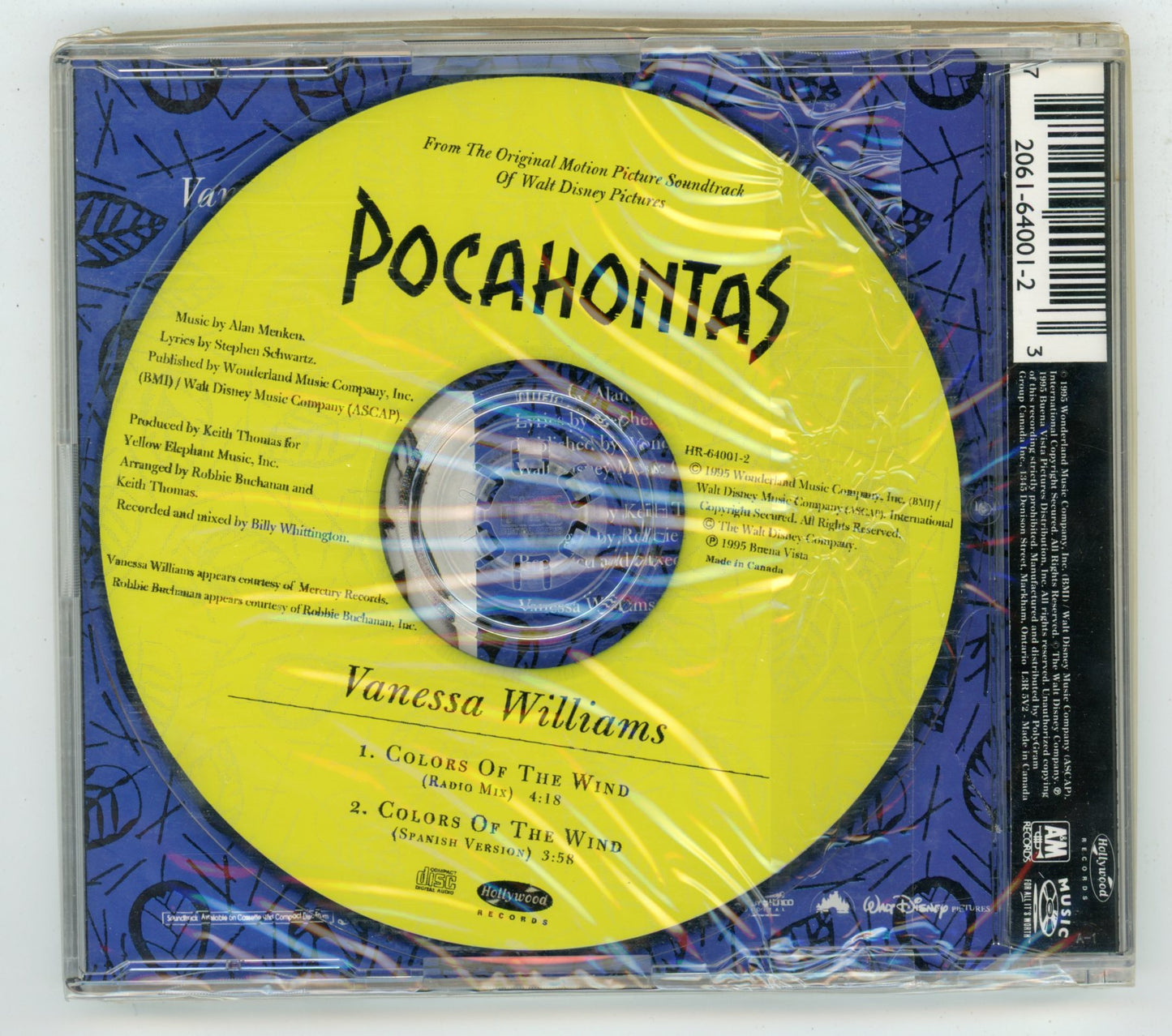 Pocahontas (1995) Motion Picture Soundtrack Vintage CD Sealed