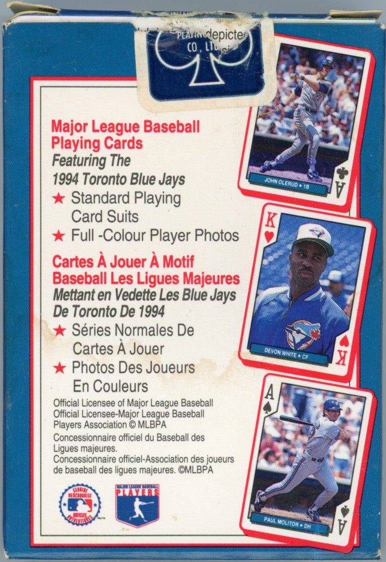 1994 Bicycle MLB Baseball Toronto Blue Jays Collectible Playing Card Deck Opened