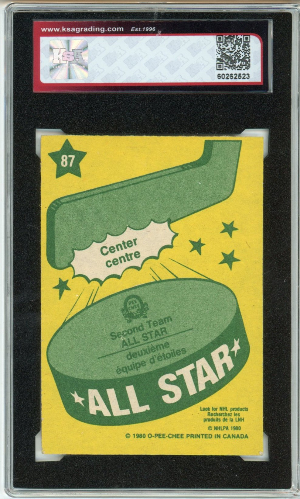 1980/81 OPC O-Pee-Chee Wayne Gretzky All Star Graded Hockey Card #87 KSA 4