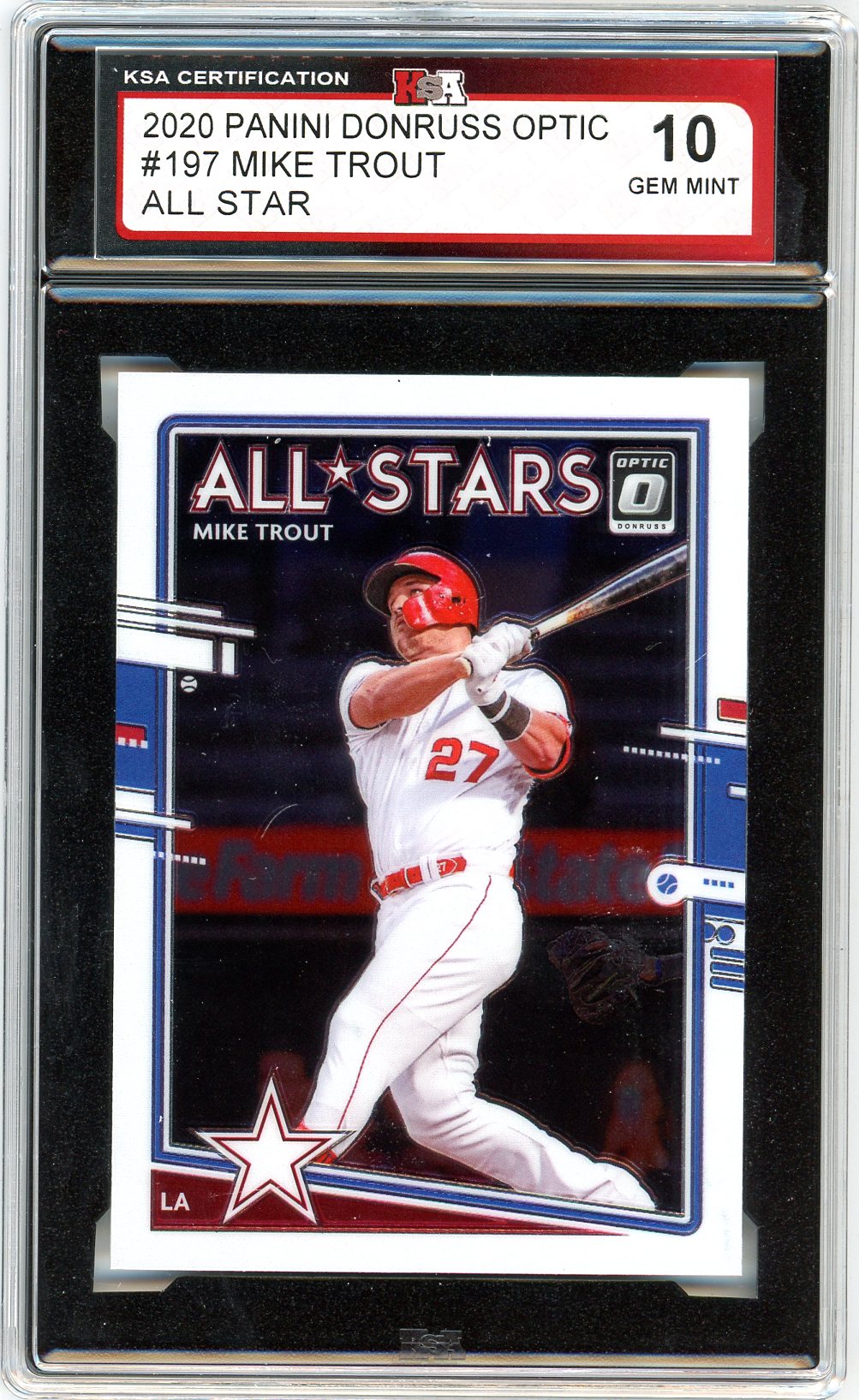 2020 Panini Donruss Optic Mike Trout All Star Graded Card #197 KSA 10