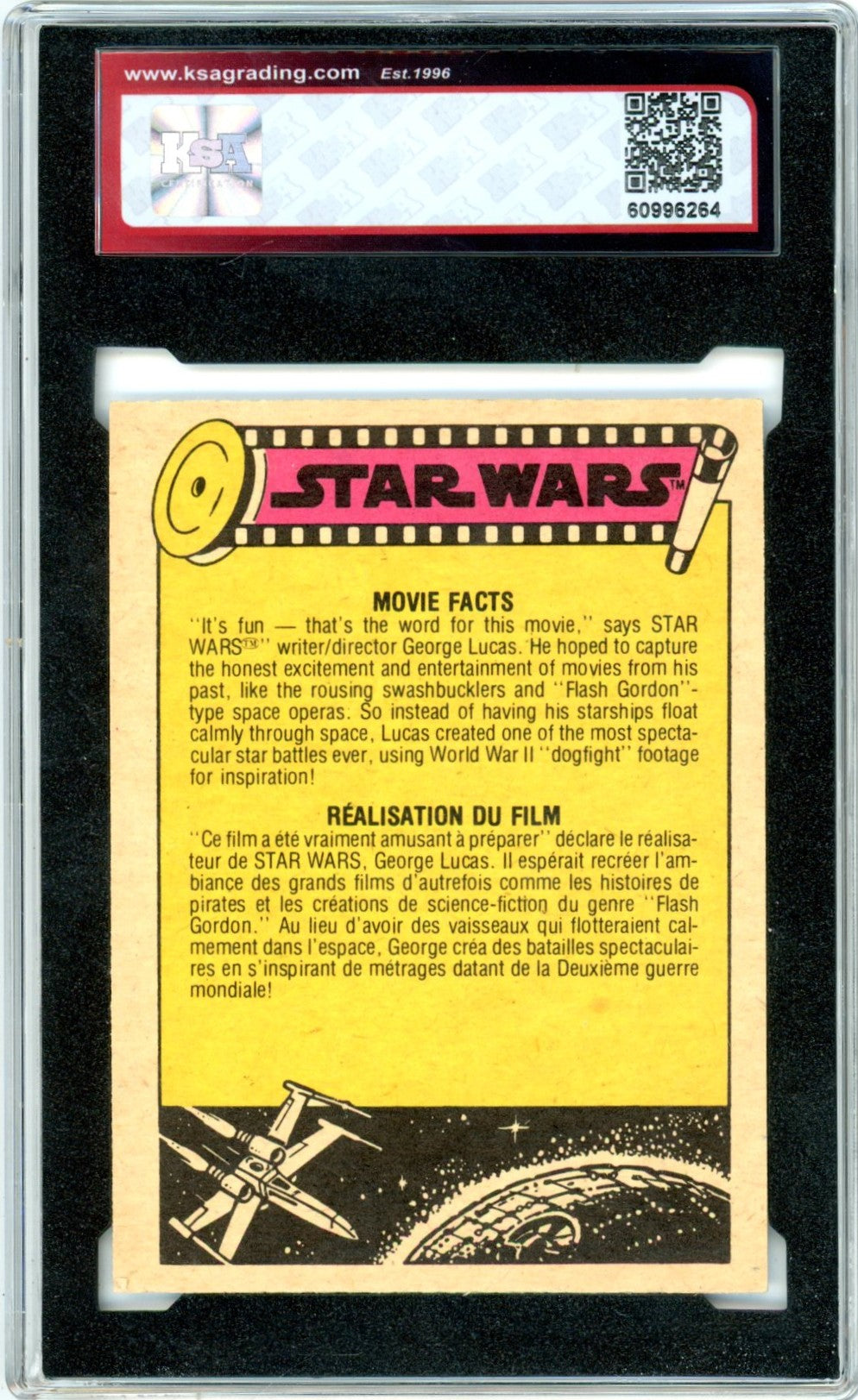 1977 OPC O-Pee-Chee Star Wars "Harrison Ford as Han Solo" #58 Graded Card KSA Authentic