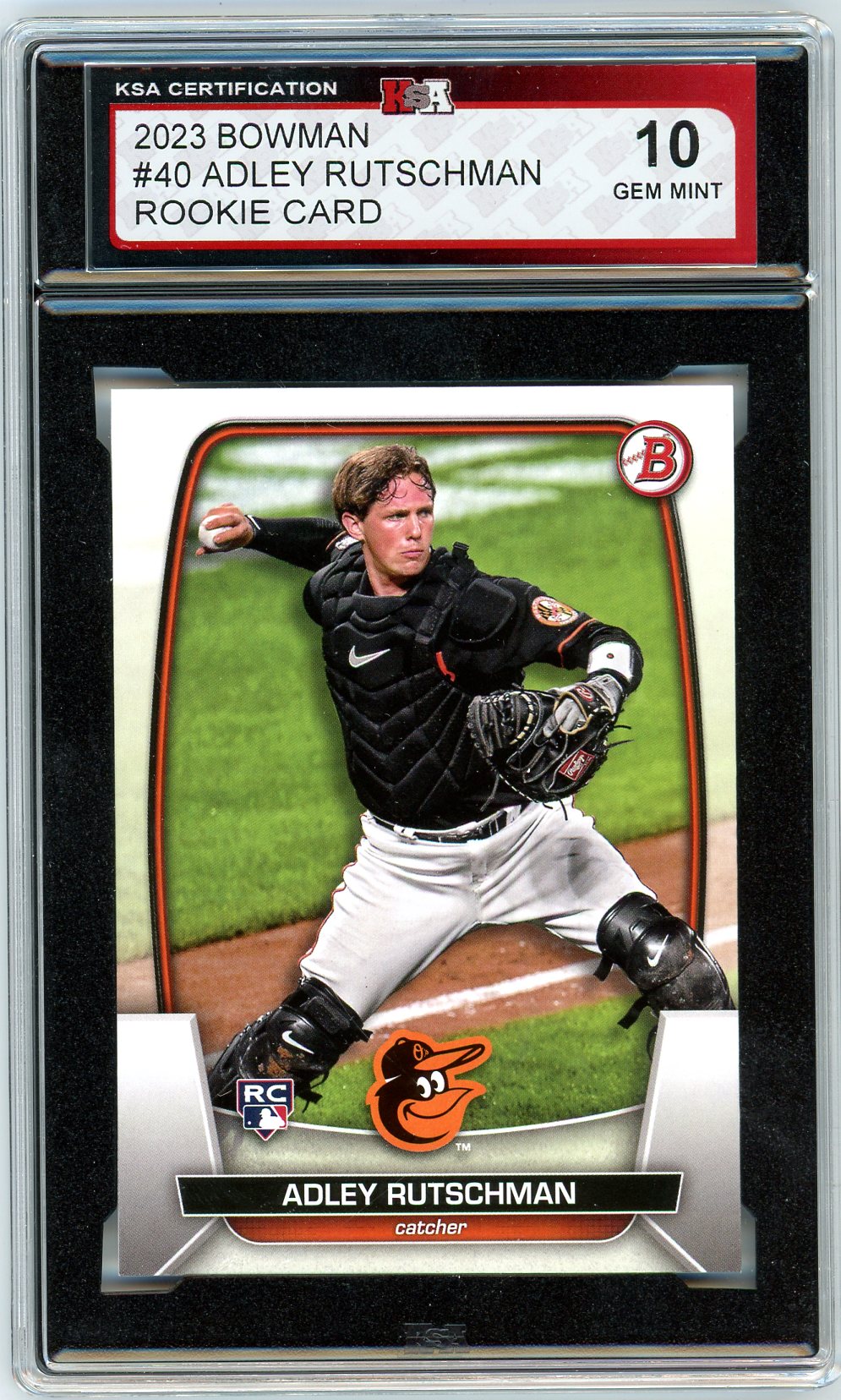 2023 Bowman Adley Rutschman Graded Rookie Card #40 KSA 10