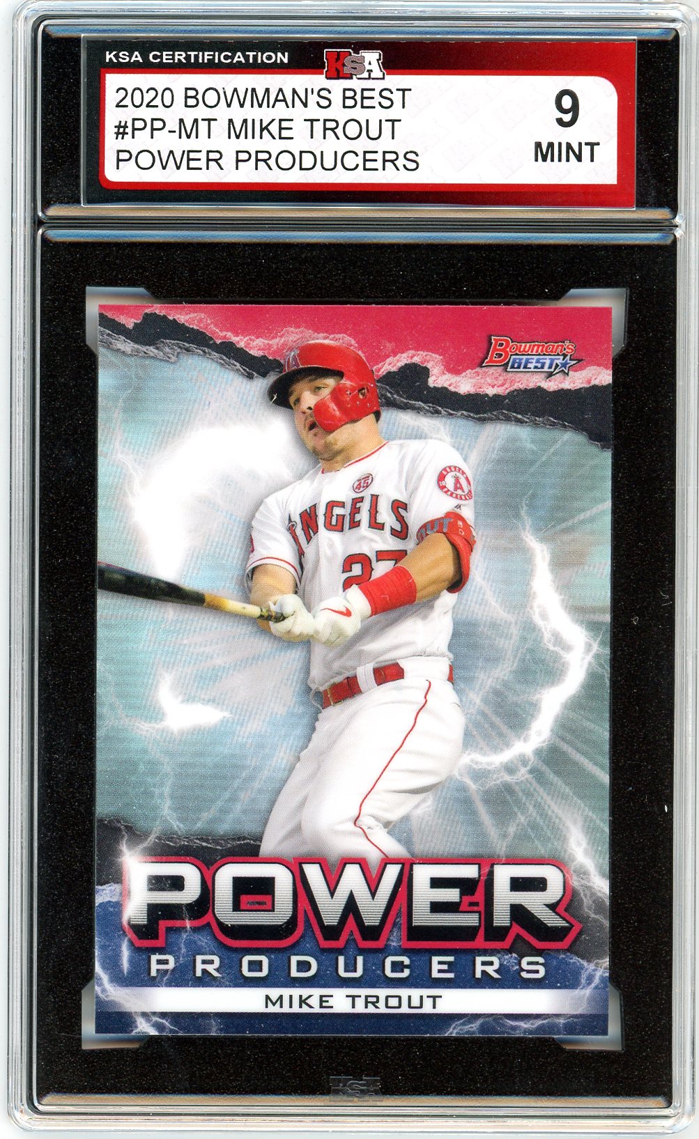 2020 Bowman's Best Mike Trout Power Producers Graded Card #PP-MT KSA 9