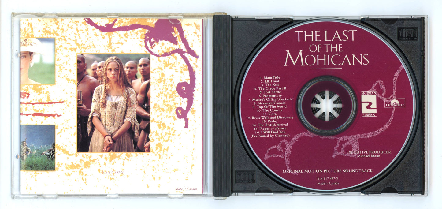 The Last of the Mohicans (1992) Motion Picture Soundtrack Vintage CD