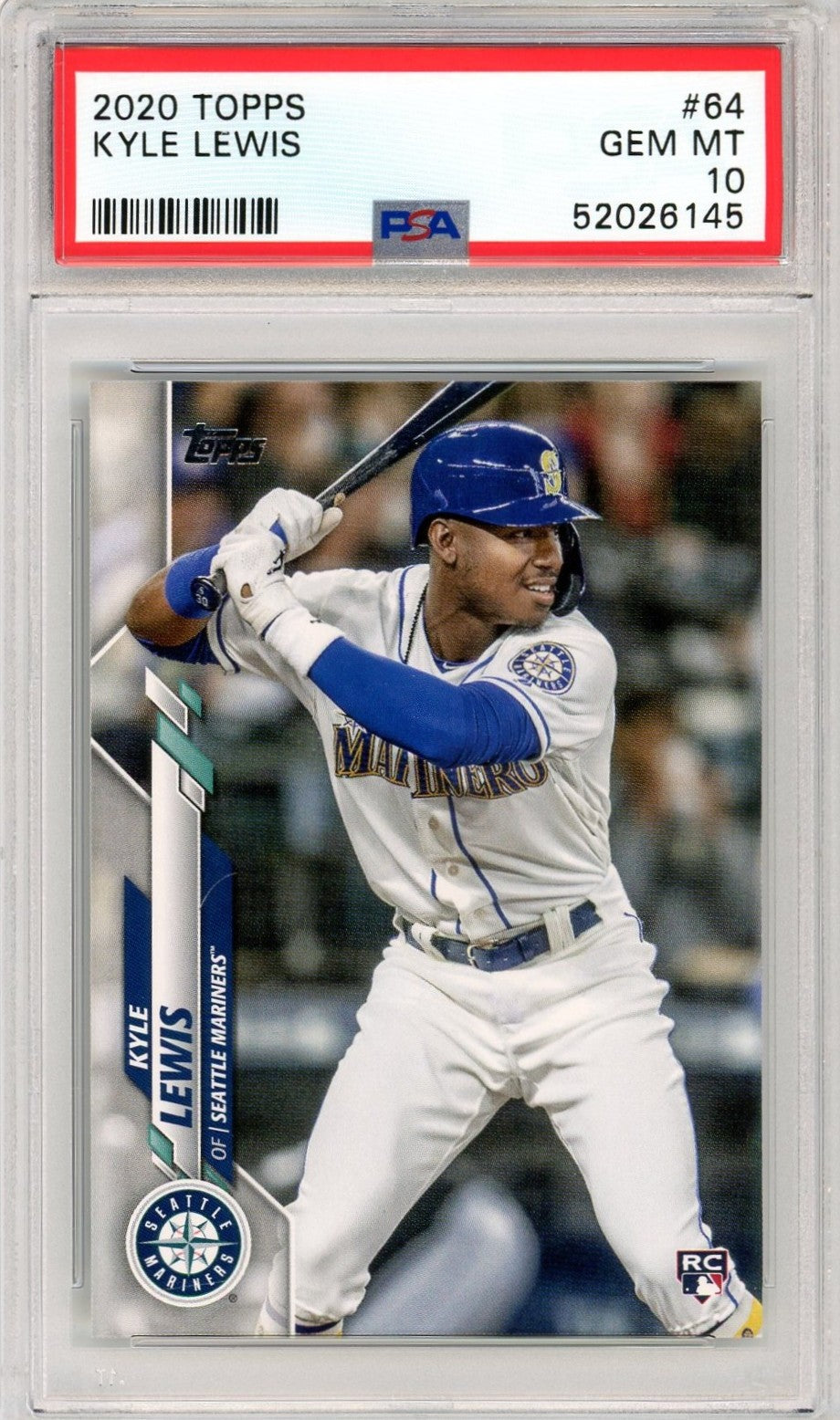 2021 Topps Kyle Lewis Graded Rookie Card #64 PSA 10