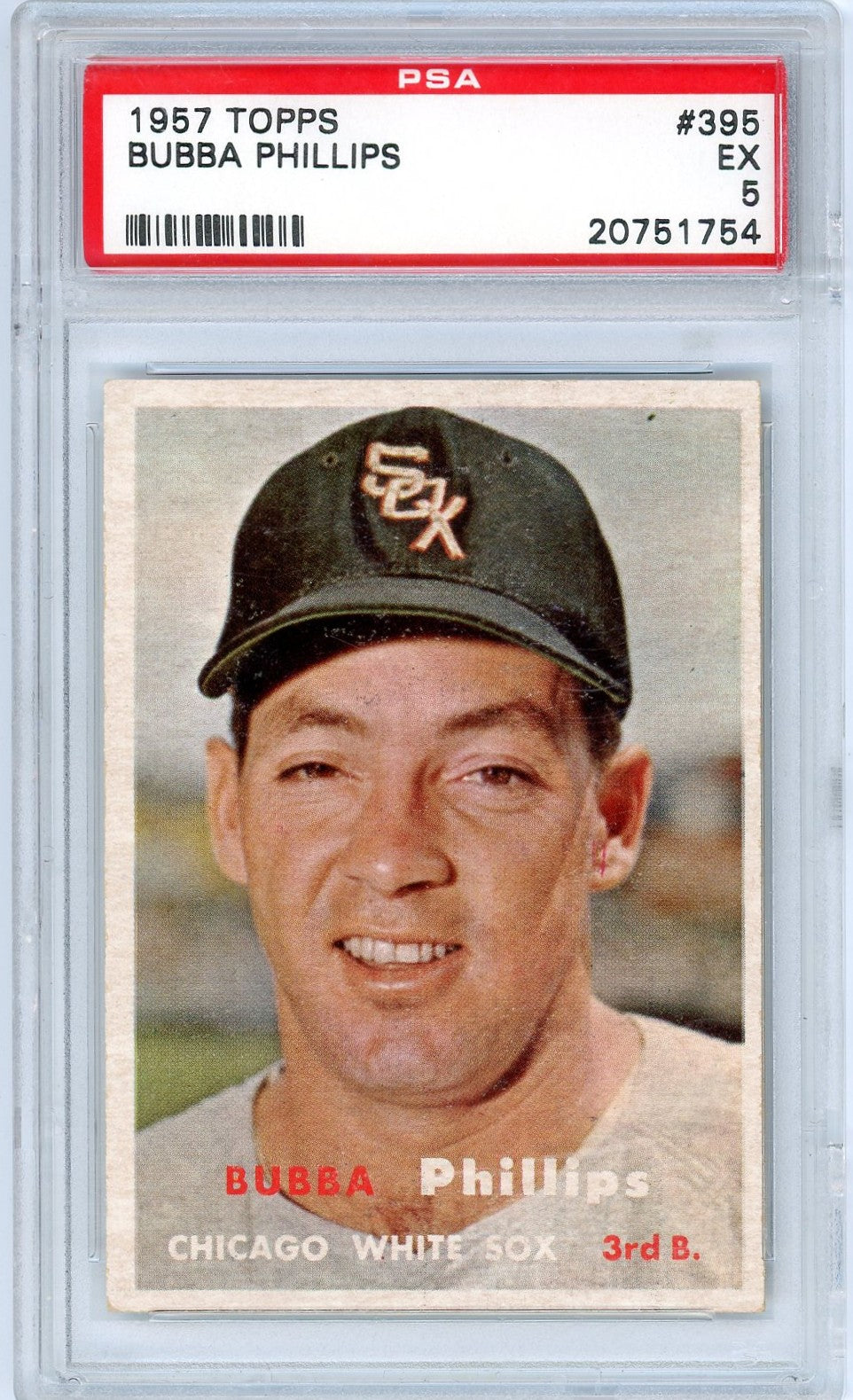 1957 Topps Bubba Phillips Graded Card #395 PSA 5