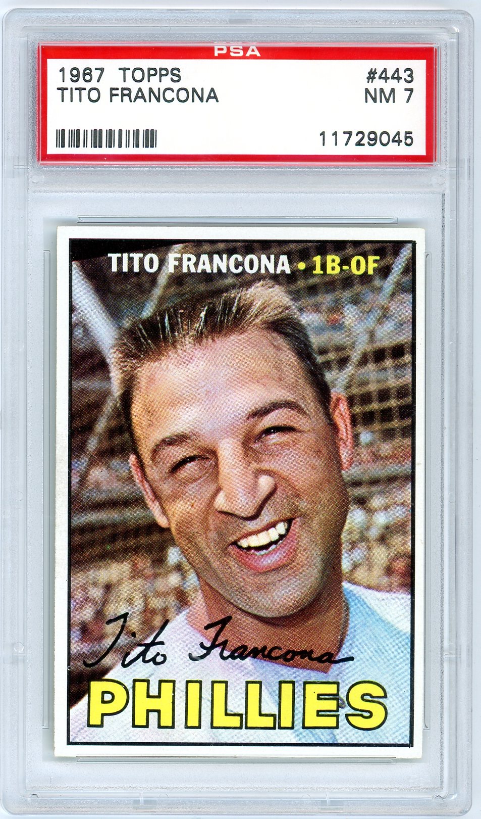 1967 Topps Tito Francona Graded Card #443 PSA 7