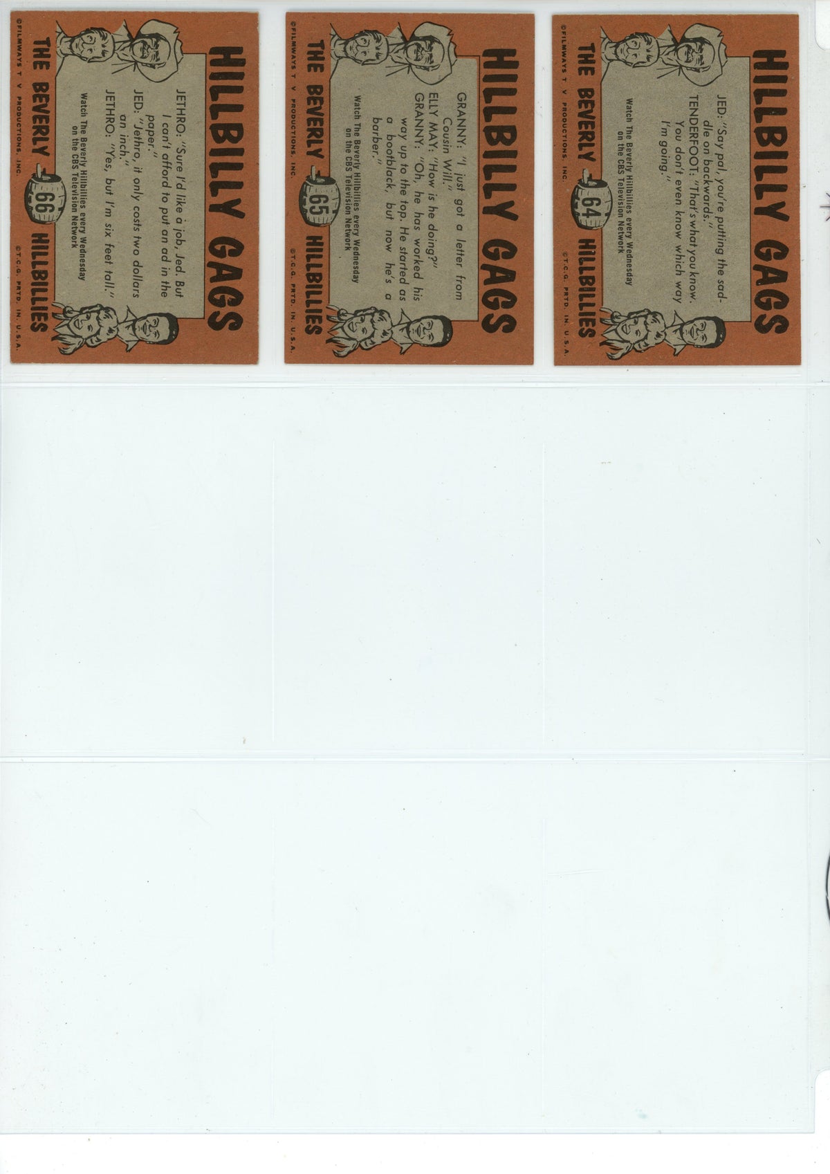 1963 Topps The Beverly Hillbillies Trading Card Complete Set (66 Cards) VG/EX Condition