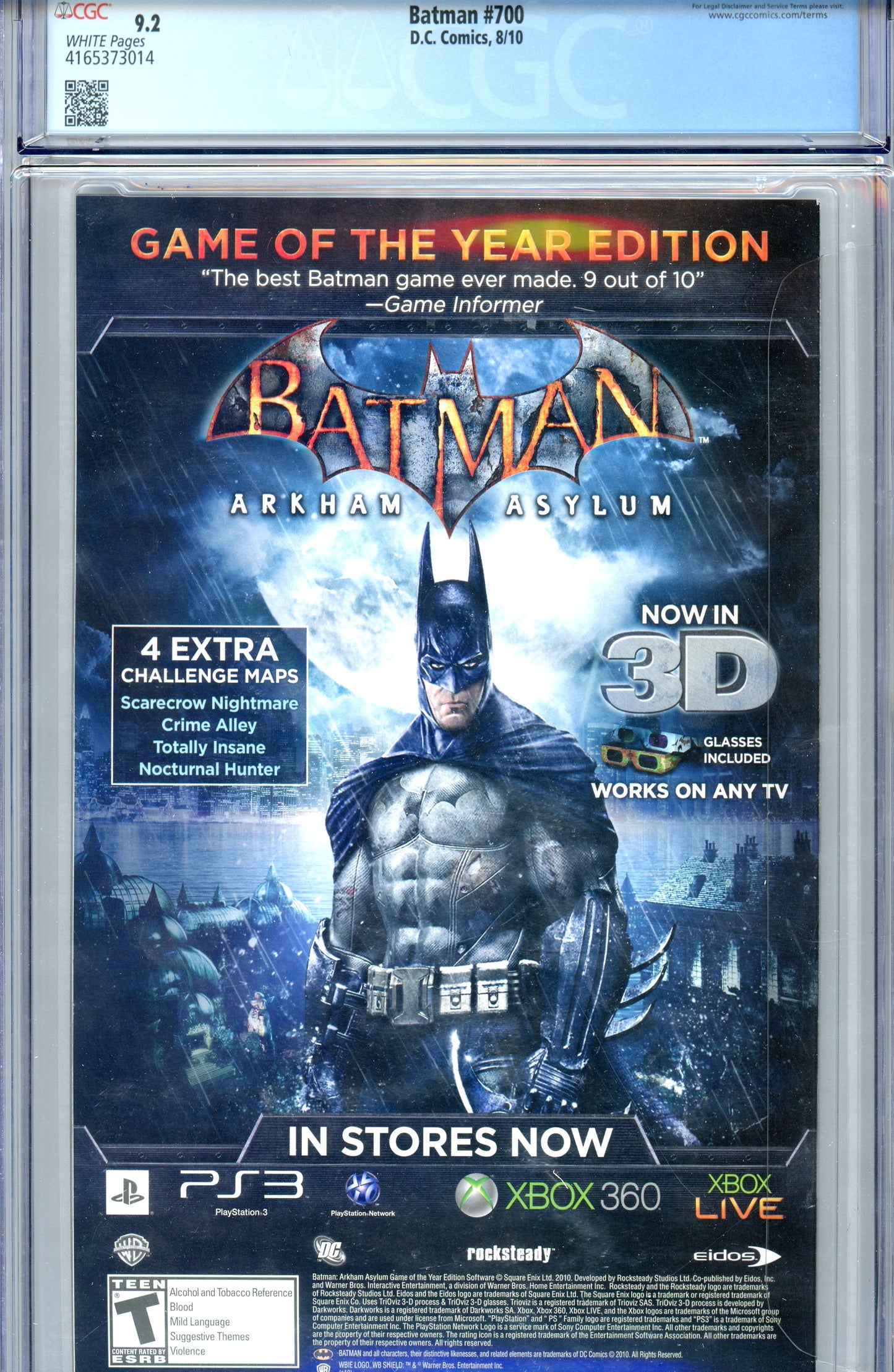 2010 DC Comics Batman #700 Graded Comic Book CGC 9.2